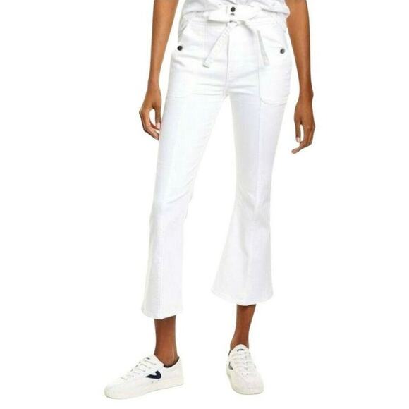 Frame Denim Denim - FRAME Denim Le Crop Flare Tie Waist Jeans Size: 28 Color: White
